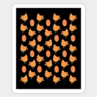 The cute yellow and red chicken and egg pattern, version 4 Magnet